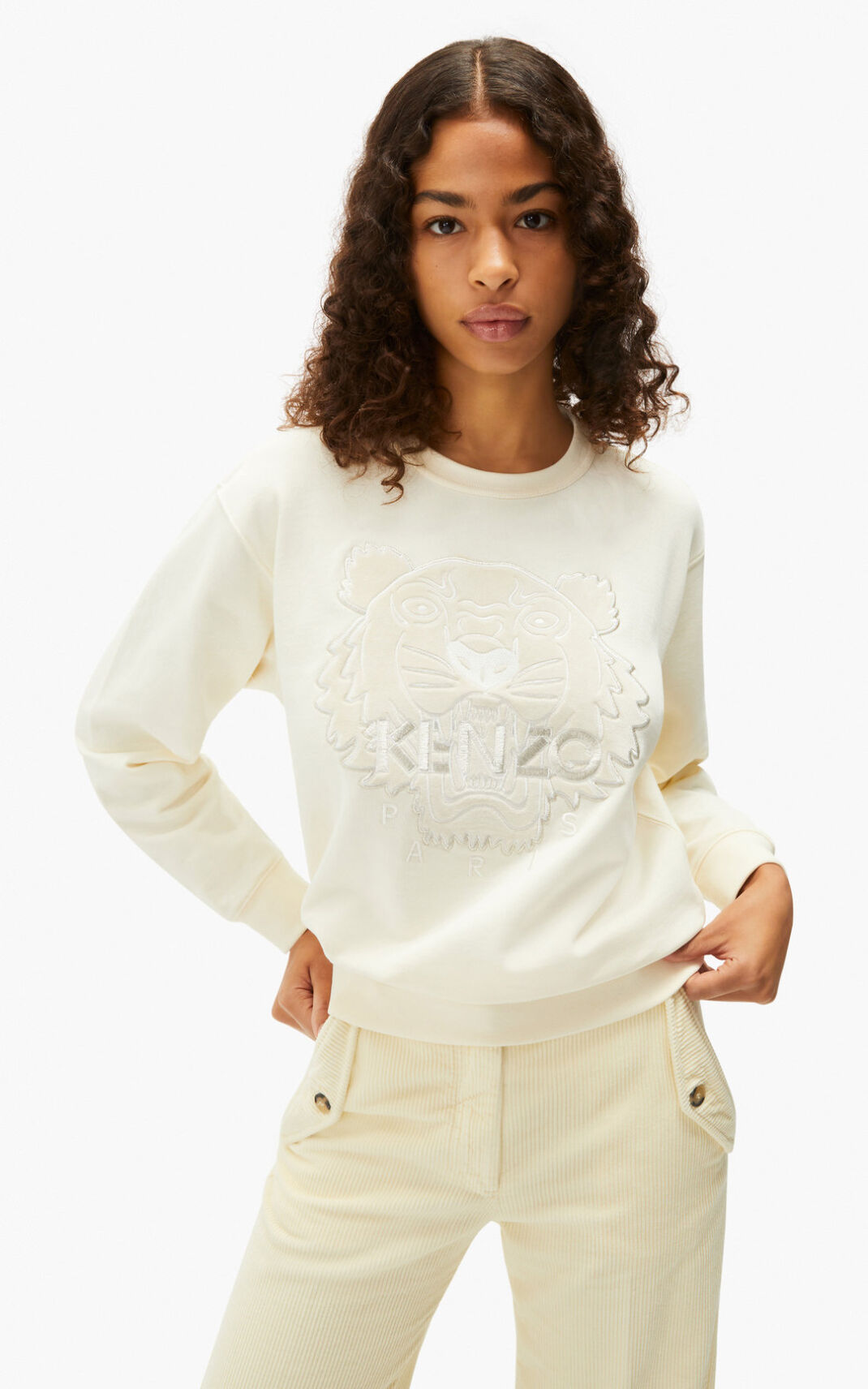 Sweat Kenzo Femme The Hiver Capsule Tiger Blanche KLFCN-3745